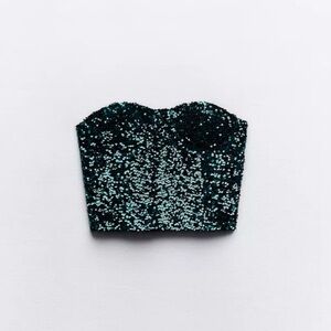 Zara NEW Sequin Bandeau Top